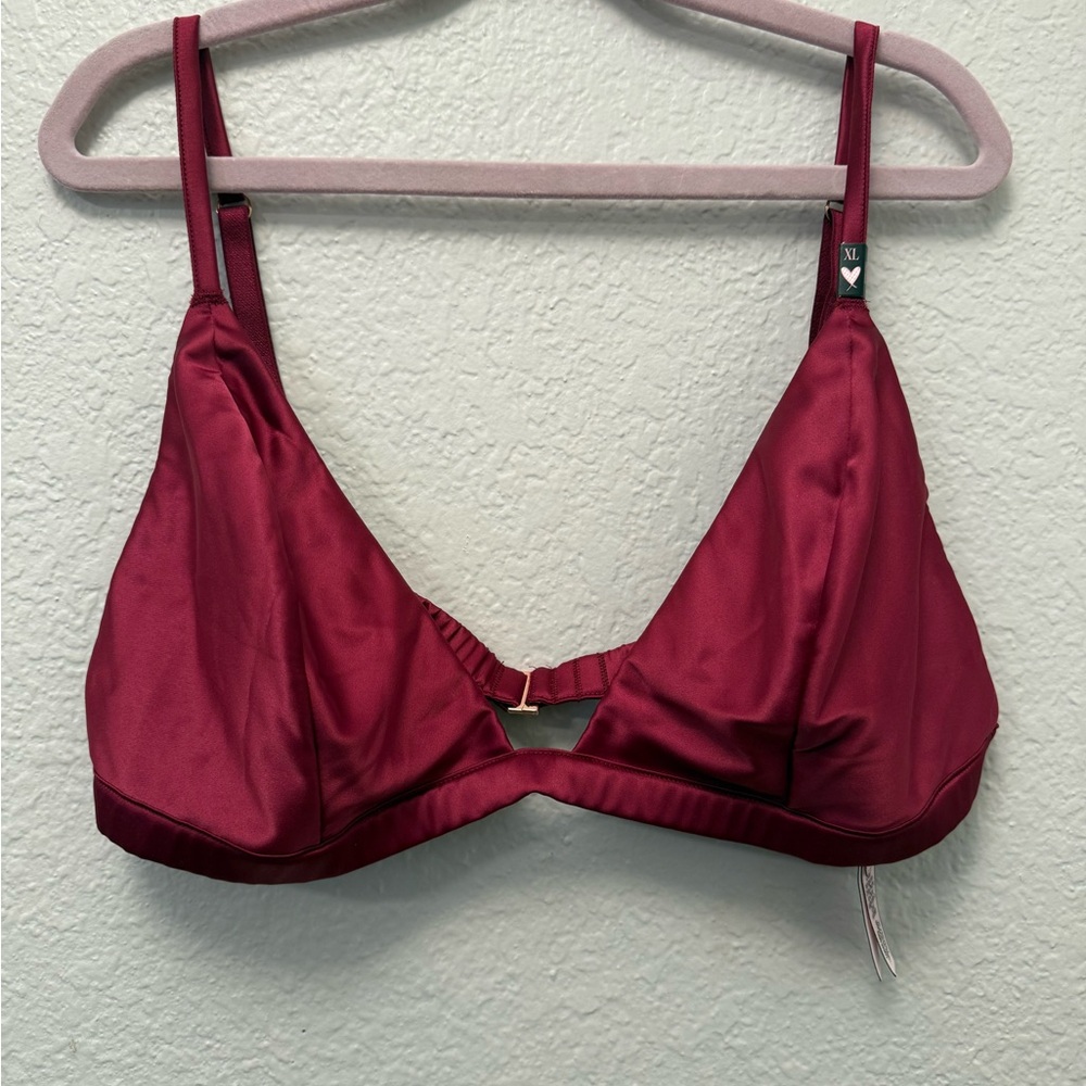 Victoria's Secret Deep Red Satin Bra